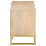 vidaXL Meuble TV 110x30x40 cm bois massif de manguier et fer