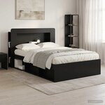 vidaXL Cabinet de Tête de Lit avec stockage Noir Bois d’ingénierie
