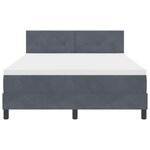 Lit à ressort vidaXL avec matelas et LED gris foncé 160x200 cm en velours