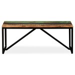 Banquette pouf tabouret meuble banc 110 cm bois de récupération massif 3002127