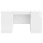 vidaXL Bureau Blanc brillant 142 5 x 50 x 75 cm Bois d'ingénierie