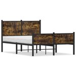 vidaXL Cadre de lit en métal sans matelas chêne fumé 120x190 cm