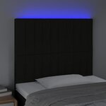 vidaXL Tête de lit à LED Noir 80x5x118/128 cm Tissu
