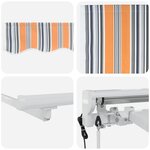 vidaXL Auvent rétractable électrique Orange Gris Bleu Blanc 4 × 3 m