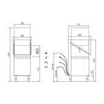 Lave-vaisselle à capot - 30 litres - panier 500 x 600 mm - colged -  - acier inoxydable788 x755x1565mm