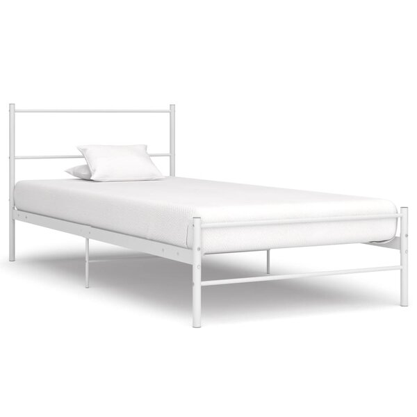 vidaXL Cadre de lit sans matelas blanc métal 100x200 cm
