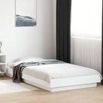 vidaXL Cadre de lit avec lumières LED sans matelas blanc 100x200 cm