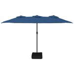 vidaXL Parasol de jardin à double tête avec LED bleu azuré 449x265 cm