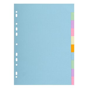Intercalaires Carte Pastel 170g Forever 10 Positions - A4 - Couleurs Assorties - Exacompta