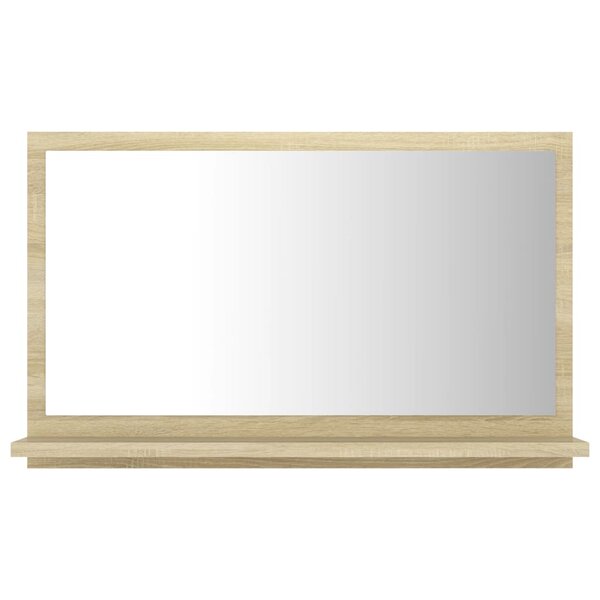vidaXL Miroir salle de bain Chêne sonoma 60x10 5x37 cm Bois ingénierie