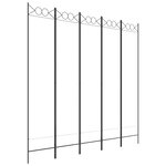 vidaXL Cloison de séparation 5 panneaux Blanc 200x200 cm Tissu
