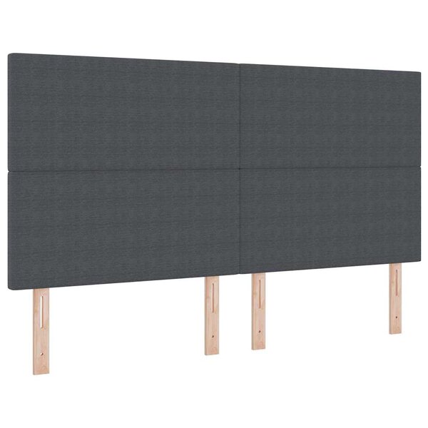 vidaXL Tête de lit Gris foncé 180 cm Tissu en velours côtelé