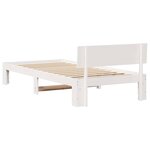 vidaXL Cadre de lit avec tête de lit blanche 90x190 cm en bois de pin