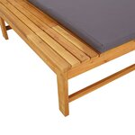 vidaXL Chaise longue et coussin/oreiller gris foncé bois massif acacia