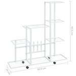 vidaXL Support pour plantes sur roues 94 5x25x92 5 cm Blanc Métal
