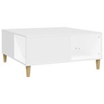 vidaXL Table basse blanc 80x80x36 5 cm bois d'ingénierie