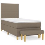 vidaXL Sommier à lattes de lit avec matelas Taupe 90x190 cm Tissu