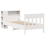 vidaXL Lit bibliothèque sans matelas blanc 90x190cm bois de pin massif