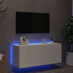 vidaXL Meuble TV mural avec lumières LED blanc 100x35x41 cm
