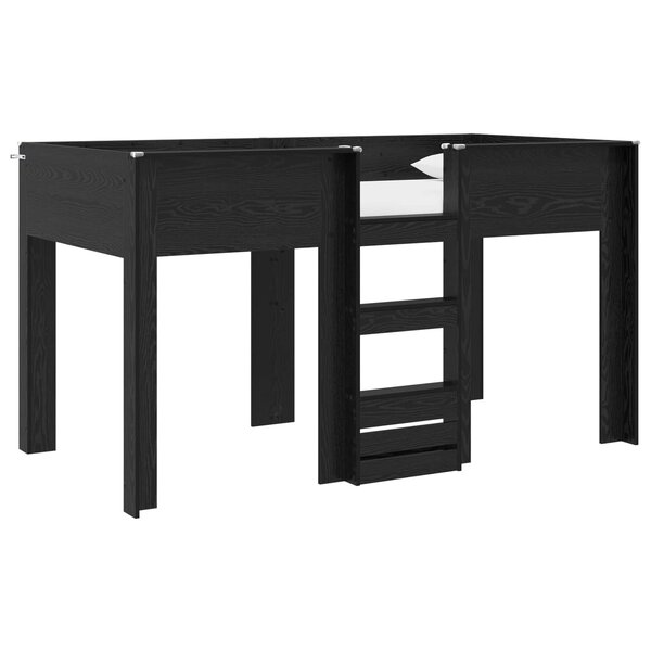 vidaXL Lit Superposé pour Enfants avec stockage Chêne noir 80 x 200 cm