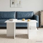 vidaXL Table basse Blanc 87 x 50 x 45 cm Bois d’ingénierie