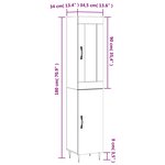 vidaXL Buffet haut Chêne sonoma 34 5x34x180 cm Bois d'ingénierie