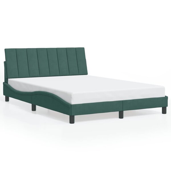 vidaXL Cadre de lit sans matelas Hanko vert foncé 140x190 cm velours