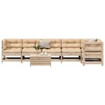 vidaXL Salon de jardin 7 Pièces avec coussins Bois de pin massif