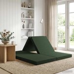 vidaXL Canapé-lit pliable 140 x 67 x 45 cm Vert foncé