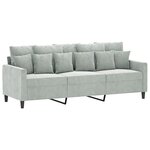 vidaXL Canapé à 3 places avec repose-pieds Gris clair 180 cm Velours