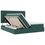 vidaXL Lit de rangement LED avec matelas Vert foncé 200 x 200 cm
