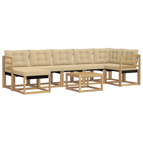 vidaXL Ensemble de canapés d'extérieur 8 pc Blanc et Beige