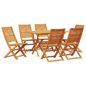 vidaXL Ensemble de salle à manger pour jardin 7 Pièces Marron
