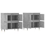 vidaXL Buffets 2 Pièces gris béton bois d'ingénierie