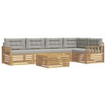 vidaXL Ensemble de canapés d'extérieur 6 pc Blanc et gris clair