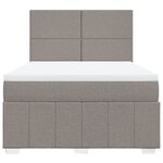 vidaXL Sommier à lattes de lit avec matelas Taupe 140x190 cm Tissu