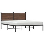 vidaXL Cadre de lit en métal sans matelas chêne marron 140x190 cm
