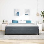 vidaXL Cadre de lit Gris foncé  gris et blanc 200 x 200 cm Velours