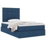 vidaXL Lit avec rangement et matelas Bleu 120 x 190 cm tissu