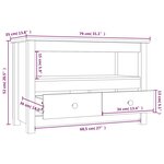 vidaXL Meuble TV 79x35x52 cm Bois de pin massif