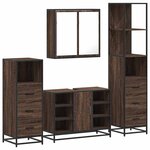 vidaXL Ensemble de meubles de salle de bain 4 Pièces chêne marron