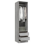 vidaXL Armoire avec tiroirs Sonoma gris 50x50x200 cm Bois d'ingénierie