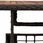 vidaXL Table de jardin relevable Noir et naturel 100 x 55 x 37 cm