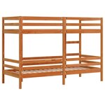 vidaXL Lit superposé cire marron 80x200 cm bois de pin massif