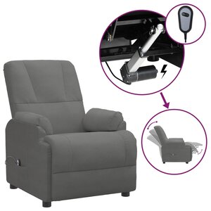 vidaXL Fauteuil inclinable Gris foncé Similicuir daim