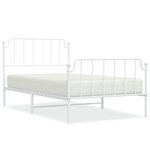 vidaXL Cadre de lit métal sans matelas et pied de lit blanc 107x203 cm