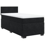vidaXL Sommier à lattes de lit avec matelas Noir 90x200 cm Velours