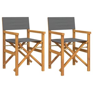 vidaXL Chaises de metteur en scène pliantes lot de 2 Bois teck massif