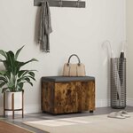 vidaXL Banc d'entrée avec coussin Chêne fumé 60 x 38 x 46 cm