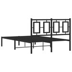 vidaXL Cadre de lit métal sans matelas avec tête de lit noir 120x200cm